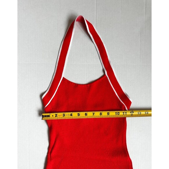 Anthropologie Halter Mini Dress Bright Red Women’s Small Summer Silhouette - Picture 9 of 15